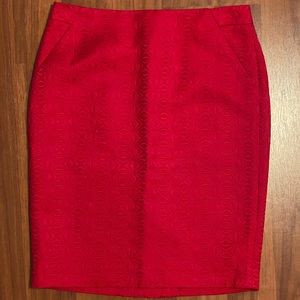 The Limited Red Pencil Skirt with beautiful pattern